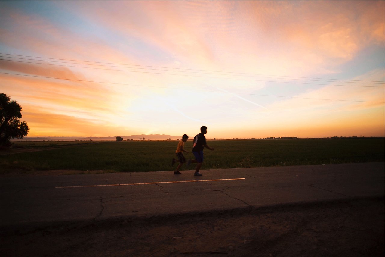 Kids Running on Road Kids Running on Road