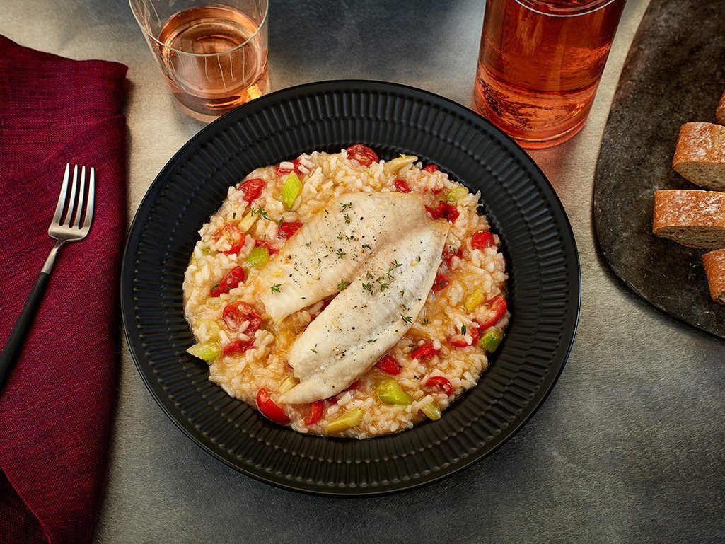 Tomato-roasted Tilapia with Risotto