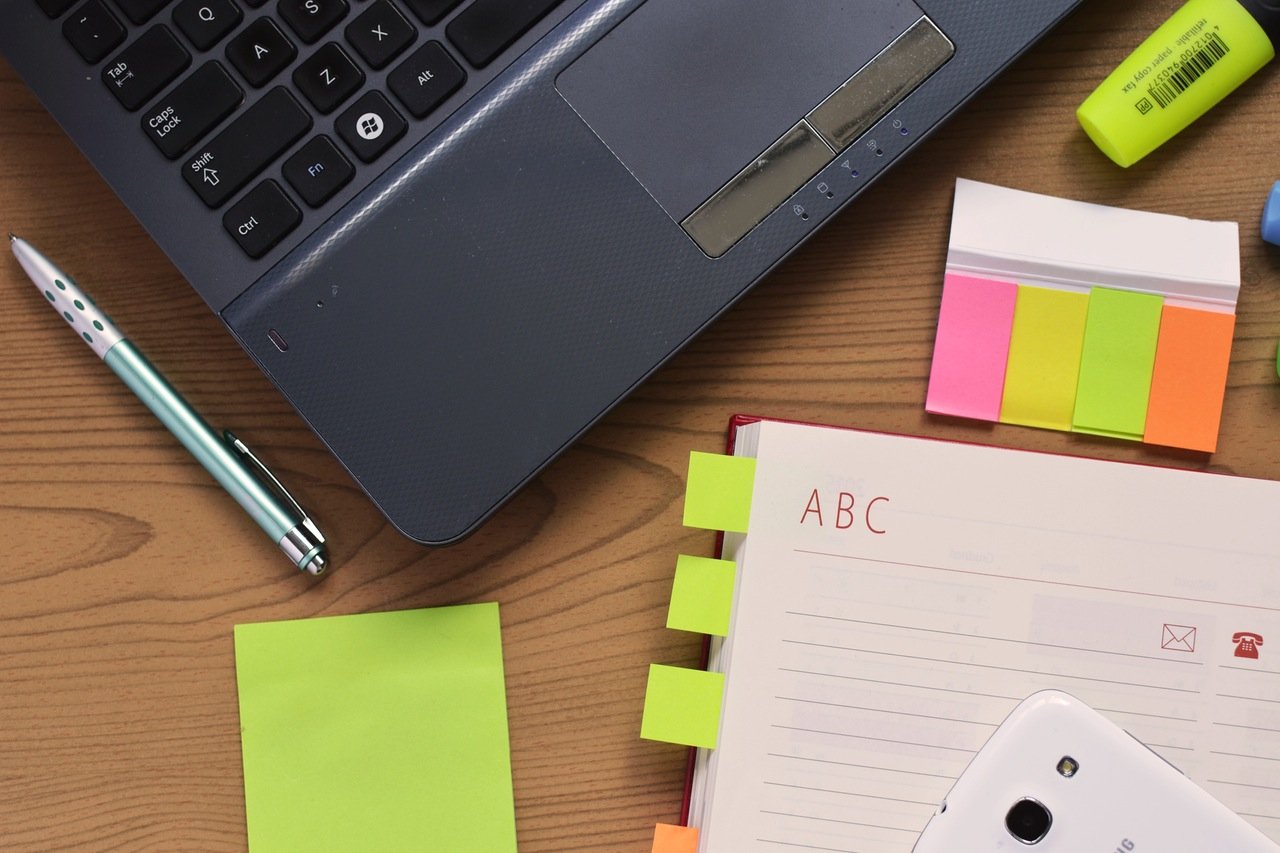 laptop notebook office materials desk laptop notebook office materials desk