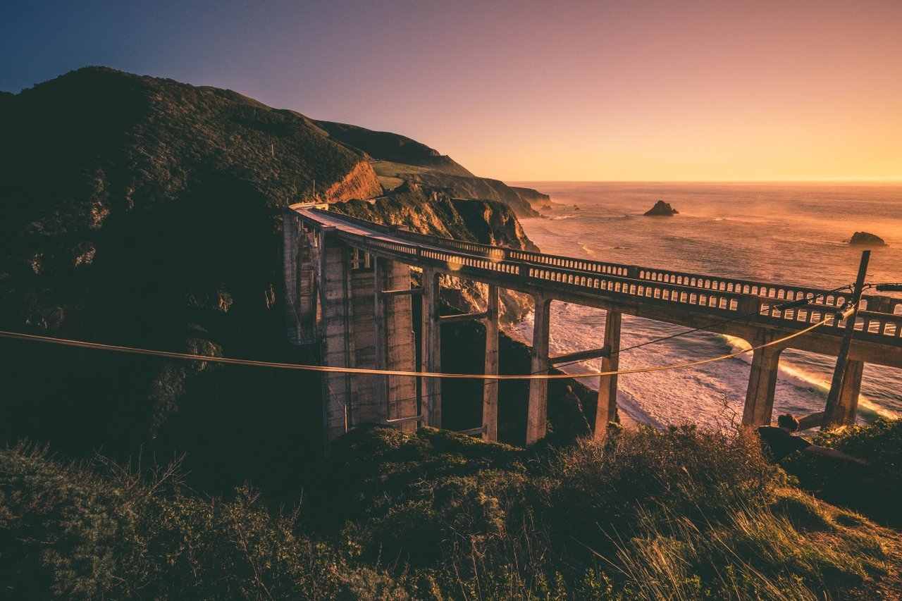 Sunset view from Bixby Canyon Bridge Sunset view from Bixby Canyon Bridge