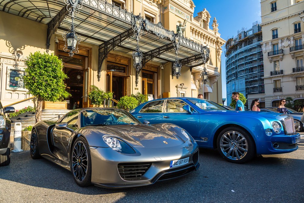 Close up of luxury cars in Monaco Close up of luxury cars in Monaco