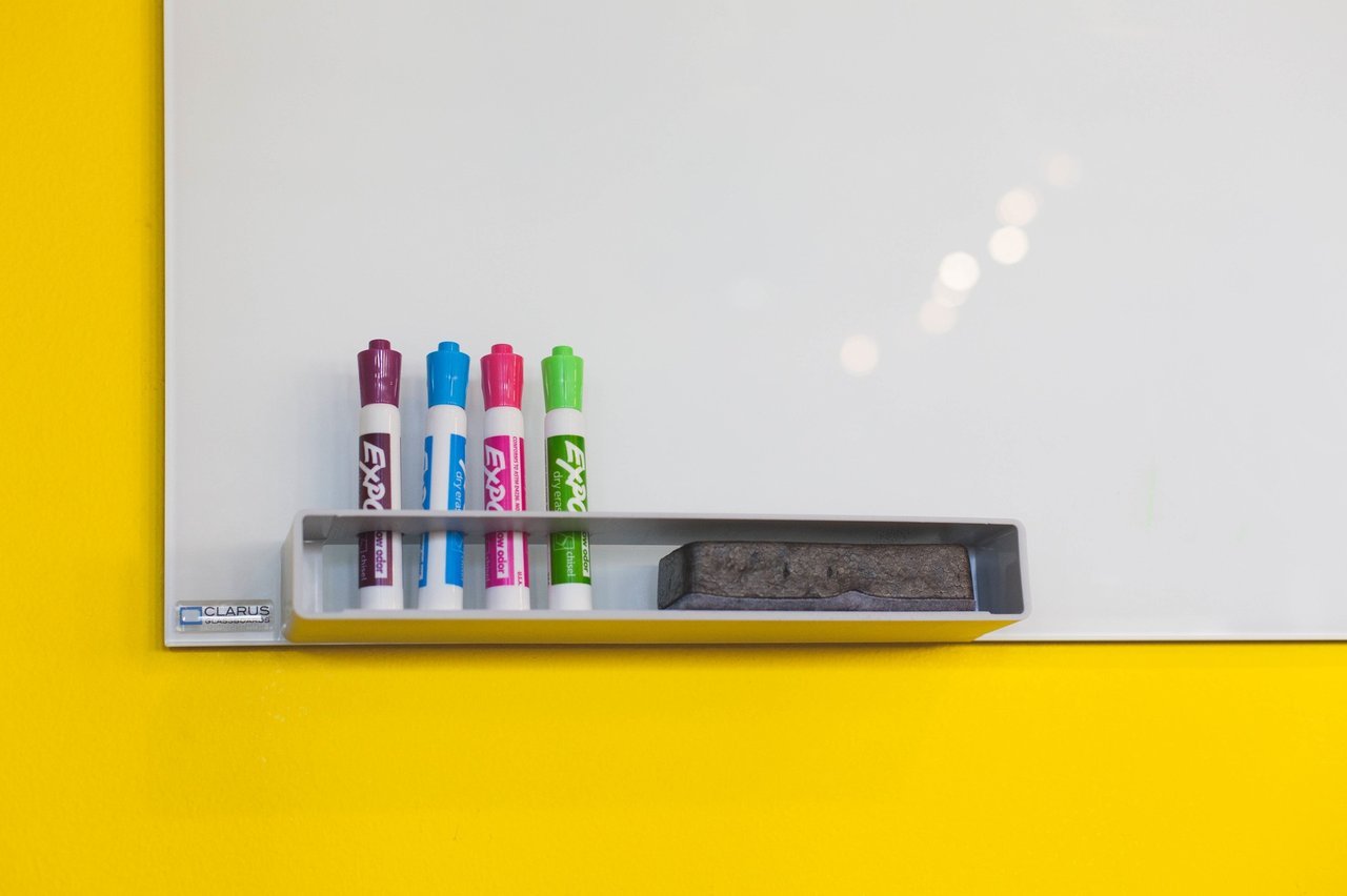 whiteboard with colorful markers whiteboard with colorful markers