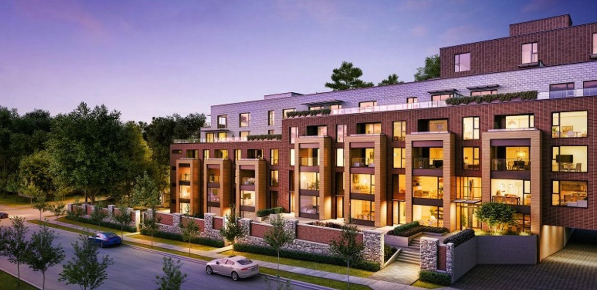 Apartment building presale rendering Apartment building presale rendering
