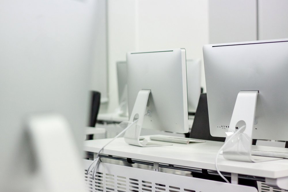 Computers in office space Computers in office space